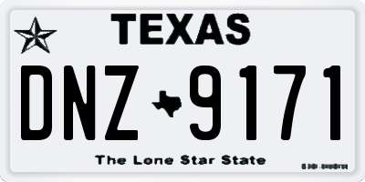 TX license plate DNZ9171