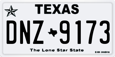 TX license plate DNZ9173