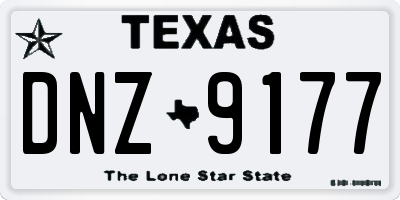TX license plate DNZ9177
