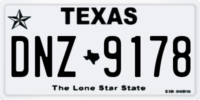TX license plate DNZ9178