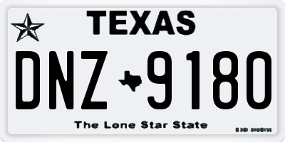 TX license plate DNZ9180