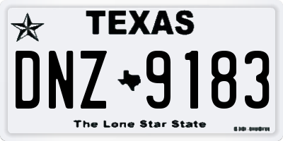 TX license plate DNZ9183