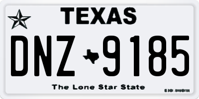 TX license plate DNZ9185