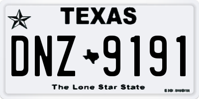 TX license plate DNZ9191