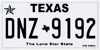 TX license plate DNZ9192
