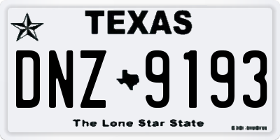 TX license plate DNZ9193