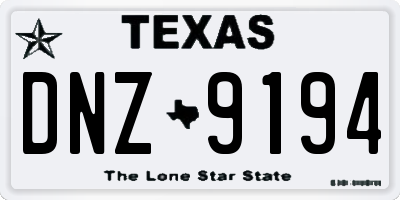 TX license plate DNZ9194