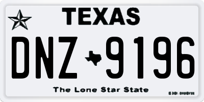TX license plate DNZ9196