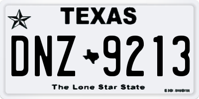 TX license plate DNZ9213