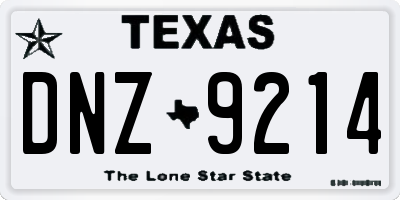 TX license plate DNZ9214