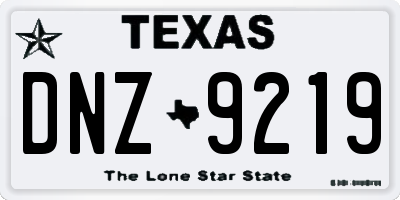 TX license plate DNZ9219