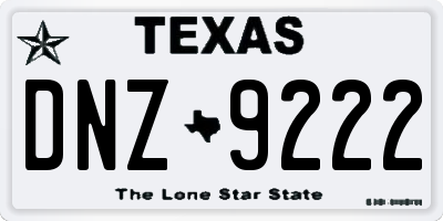 TX license plate DNZ9222
