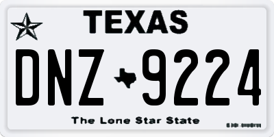 TX license plate DNZ9224