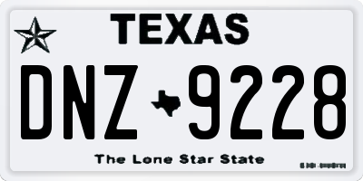 TX license plate DNZ9228
