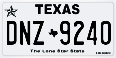 TX license plate DNZ9240