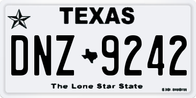 TX license plate DNZ9242