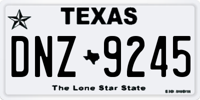 TX license plate DNZ9245