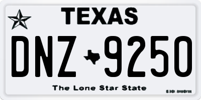 TX license plate DNZ9250