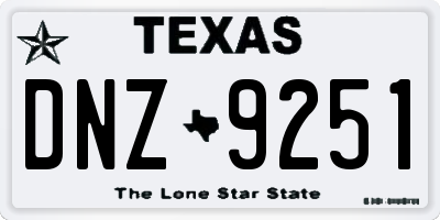 TX license plate DNZ9251