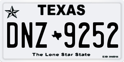 TX license plate DNZ9252