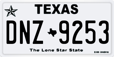 TX license plate DNZ9253