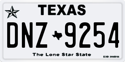 TX license plate DNZ9254