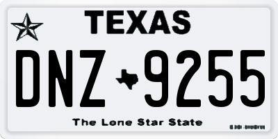TX license plate DNZ9255