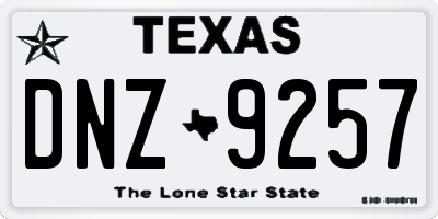 TX license plate DNZ9257