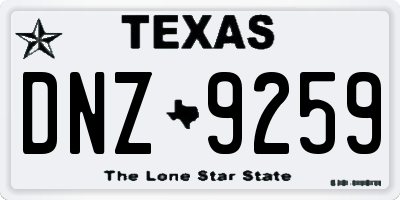 TX license plate DNZ9259