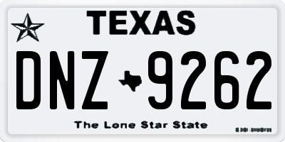 TX license plate DNZ9262