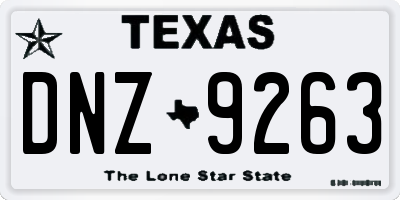 TX license plate DNZ9263