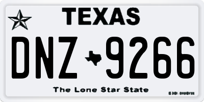 TX license plate DNZ9266
