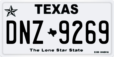 TX license plate DNZ9269