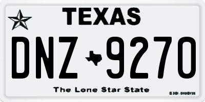 TX license plate DNZ9270