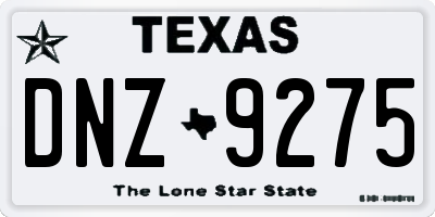 TX license plate DNZ9275