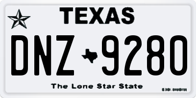 TX license plate DNZ9280