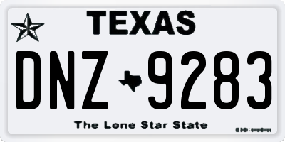 TX license plate DNZ9283