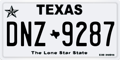 TX license plate DNZ9287