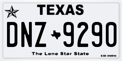 TX license plate DNZ9290