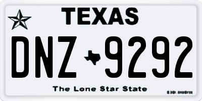 TX license plate DNZ9292