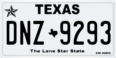 TX license plate DNZ9293