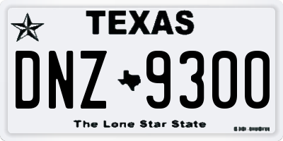 TX license plate DNZ9300