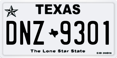 TX license plate DNZ9301