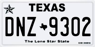 TX license plate DNZ9302
