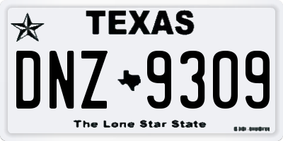 TX license plate DNZ9309