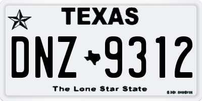 TX license plate DNZ9312