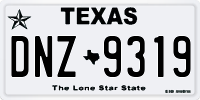 TX license plate DNZ9319