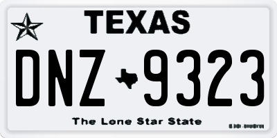 TX license plate DNZ9323