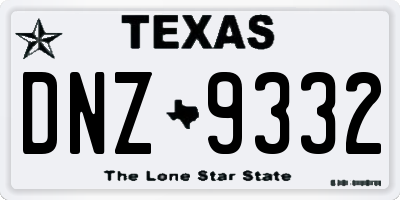TX license plate DNZ9332