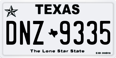 TX license plate DNZ9335